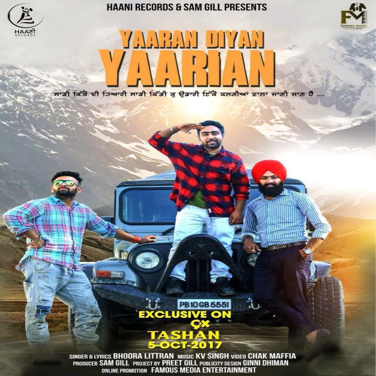 Yaaran Diyan Yaarian Bhoora Littran mp3 song